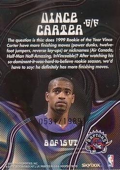 1999-00 Hoops Decade - Up Tempo Parallel #8UT Vince Carter Back