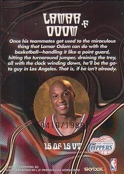 1999-00 Hoops Decade - Up Tempo Parallel #15UT Lamar Odom Back