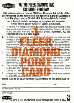 1997-98 Fleer - Diamond Ink 1 Point #NNO Chauncey Billups Back
