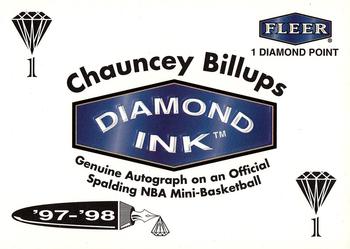 1997-98 Fleer - Diamond Ink 1 Point #NNO Chauncey Billups Front