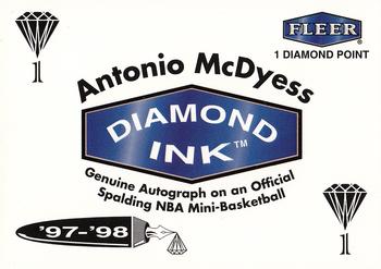 1997-98 Fleer - Diamond Ink 1 Point #NNO Antonio McDyess Front
