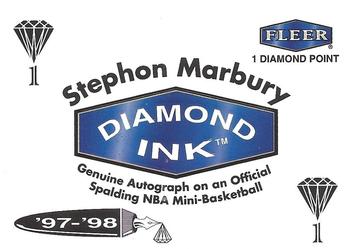 1997-98 Fleer - Diamond Ink 1 Point #NNO Stephon Marbury Front