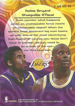 1999-00 SkyBox Apex - Allies #1A Kobe Bryant / Shaquille O'Neal Back