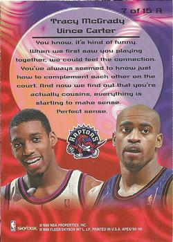 1999-00 SkyBox Apex - Allies #7A Vince Carter / Tracy McGrady Back