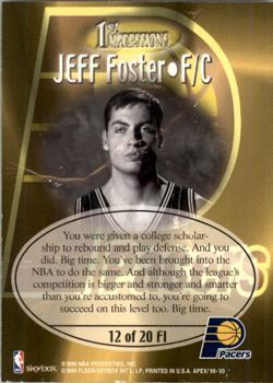 1999-00 SkyBox Apex - First Impressions #12 FI Jeff Foster Back