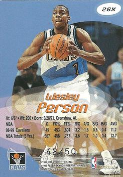1999-00 SkyBox Apex - Xtra #26X Wesley Person Back