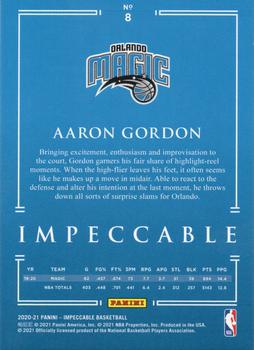 2020-21 Panini Impeccable #8 Aaron Gordon Back