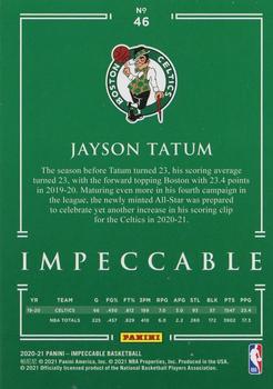 2020-21 Panini Impeccable #46 Jayson Tatum Back