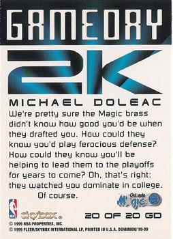 1999-00 SkyBox Dominion - Game Day 2K #20 GD Michael Doleac Back