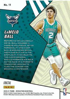 2020-21 Panini Revolution - Rookie Revolution Fractal #11 LaMelo Ball Back