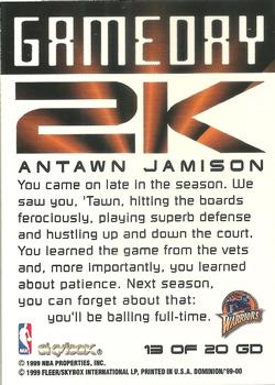 1999-00 SkyBox Dominion - Game Day 2K Warp Tek #13 GD Antawn Jamison Back