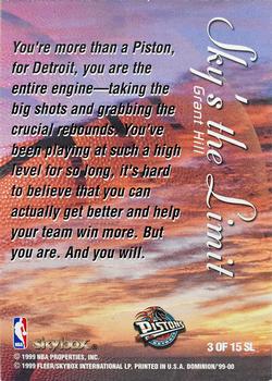 1999-00 SkyBox Dominion - Sky's the Limit #3 SL Grant Hill Back
