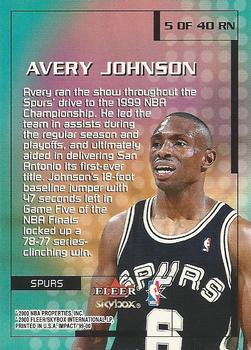 1999-00 SkyBox Impact - Rewind '99 #5 RN Avery Johnson Back
