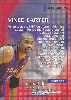 1999-00 SkyBox Impact - Rewind '99 #14 RN Vince Carter Back