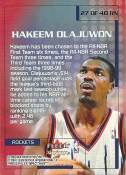 1999-00 SkyBox Impact - Rewind '99 #27 RN Hakeem Olajuwon Back