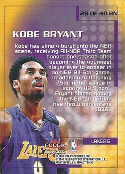 1999-00 SkyBox Impact - Rewind '99 #28 RN Kobe Bryant Back