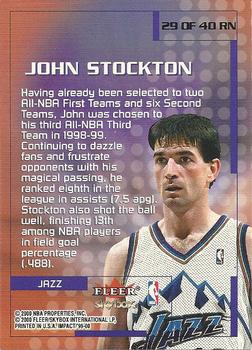 1999-00 SkyBox Impact - Rewind '99 #29 RN John Stockton Back