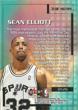 1999-00 SkyBox Impact - Rewind '99 #3 RN Sean Elliott Back