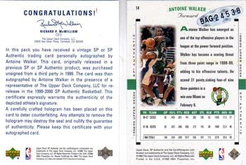 1999-00 SP Authentic - BuyBack #14 Antoine Walker Back