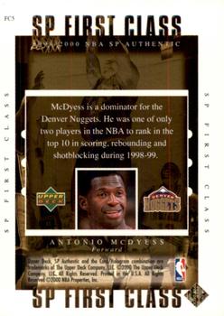 1999-00 SP Authentic - First Class #FC5 Antonio McDyess Back
