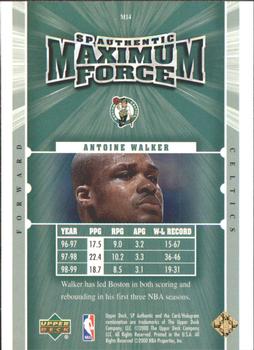 1999-00 SP Authentic - Maximum Force #M14 Antoine Walker Back
