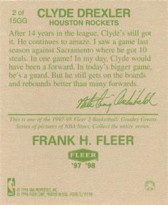 1997-98 Fleer - Goudey Greats #2GG Clyde Drexler Back