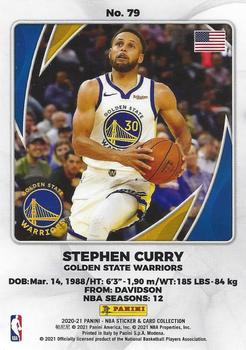 2020-21 Panini NBA Sticker & Card Collection - Cards #79 Stephen Curry Back