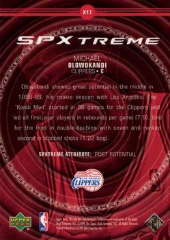 1999-00 SPx - SPxtreme #X17 Michael Olowokandi Back