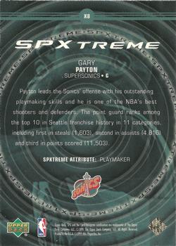 1999-00 SPx - SPxtreme #X8 Gary Payton Back