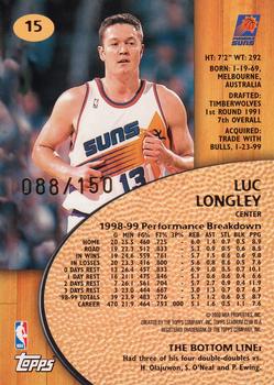1999-00 Stadium Club - One of a Kind #15 Luc Longley Back
