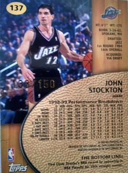 1999-00 Stadium Club - One of a Kind #137 John Stockton Back