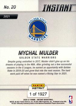 2020-21 Panini Instant NBA Rising Stars #20 Mychal Mulder Back