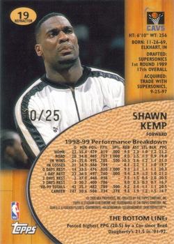 1999-00 Stadium Club Chrome - First Day Issue Refractors #19 Shawn Kemp Back