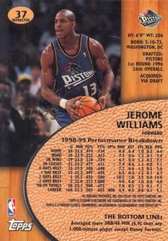 1999-00 Stadium Club Chrome - First Day Issue Refractors #37 Jerome Williams Back
