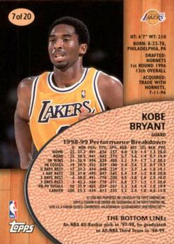 1999-00 Stadium Club - Stadium Club Chrome Previews Jumbo #7 Kobe Bryant Back
