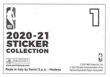 2020-21 Panini NBA Sticker & Card Collection European Edition #1 Panini Logo Back