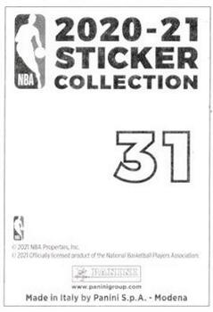 2020-21 Panini NBA Sticker & Card Collection European Edition #31 LeBron James Back
