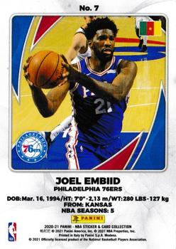 2020-21 Panini NBA Sticker & Card Collection European Edition - Cards #7 Joel Embiid Back