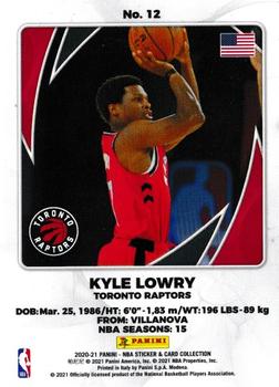 2020-21 Panini NBA Sticker & Card Collection European Edition - Cards #12 Kyle Lowry Back