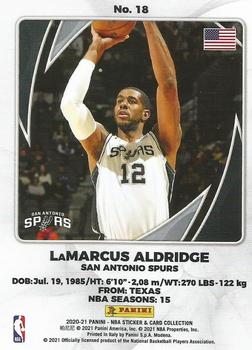 2020-21 Panini NBA Sticker & Card Collection European Edition - Cards #18 LaMarcus Aldridge Back