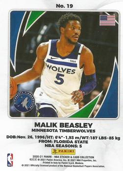 2020-21 Panini NBA Sticker & Card Collection European Edition - Cards #19 Malik Beasley Back