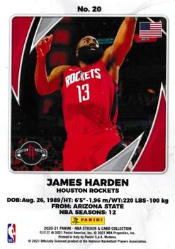 2020-21 Panini NBA Sticker & Card Collection European Edition - Cards #20 James Harden Back