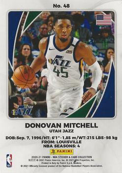 2020-21 Panini NBA Sticker & Card Collection European Edition - Cards #48 Donovan Mitchell Back