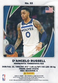 2020-21 Panini NBA Sticker & Card Collection European Edition - Cards #53 D'Angelo Russell Back