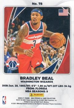 2020-21 Panini NBA Sticker & Card Collection European Edition - Cards #78 Bradley Beal Back