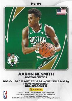 2020-21 Panini NBA Sticker & Card Collection European Edition - Cards #94 Aaron Nesmith Back