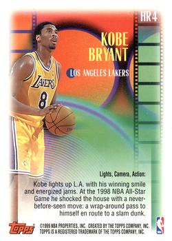 1999-00 Topps - Highlight Reels #HR4 Kobe Bryant Back