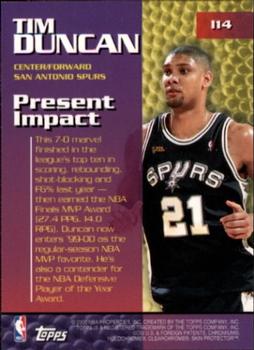 1999-00 Topps - Impact #I14 Tim Duncan Back