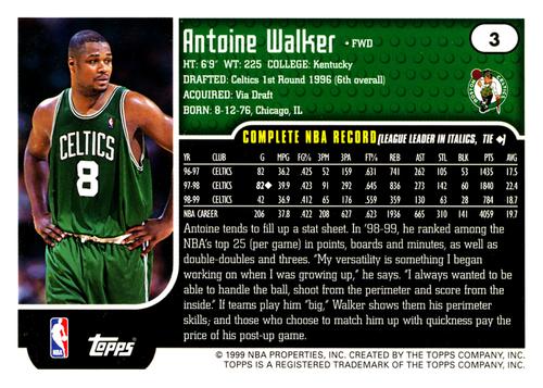 1999-00 Topps - Jumbos #3 Antoine Walker Back