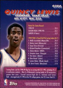 1999-00 Topps - Own the Game #OTG8 Quincy Lewis Back